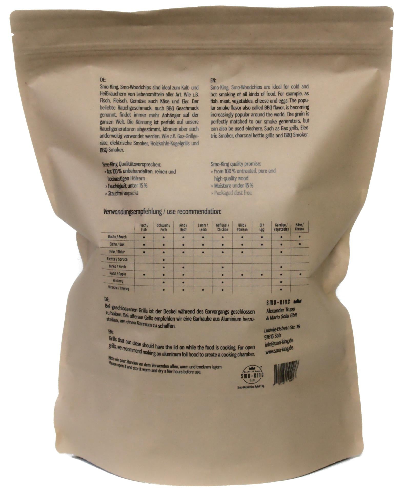 Smo-King Woodchips Apfel 1 kg