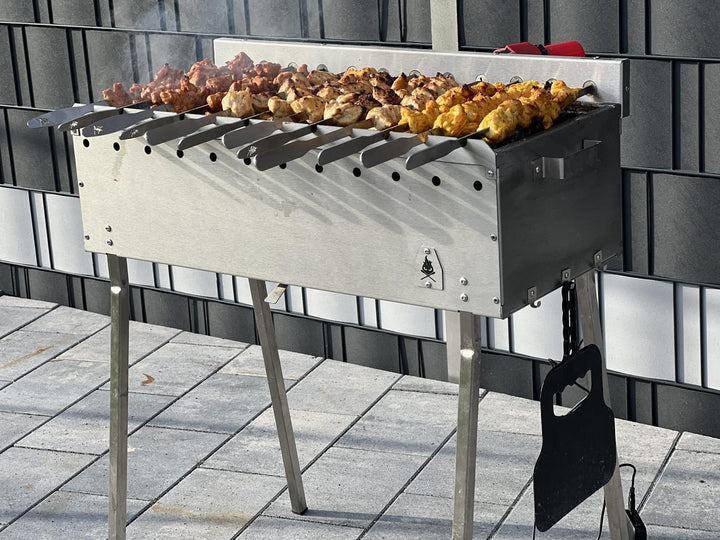 M1 Mangal Schaschlik Grill mit Drehspießaufsatz | Aganjok