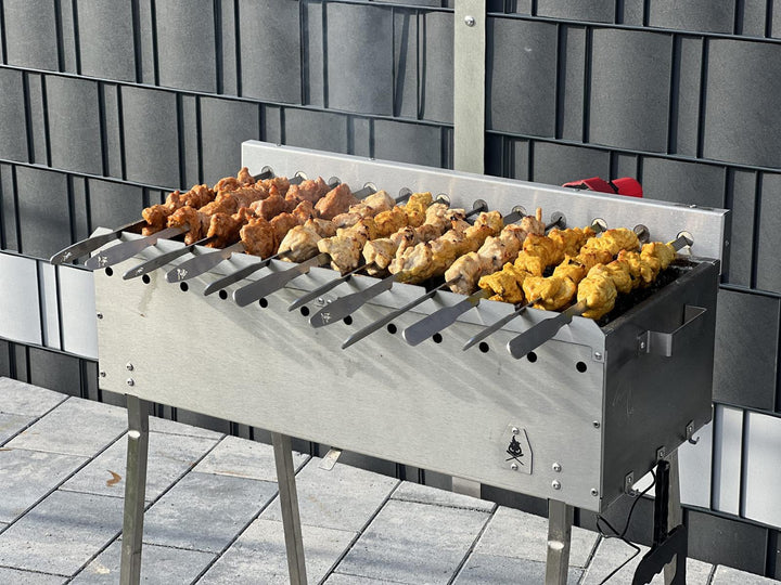 M1 Mangal Schaschlik Grill mit Drehspießaufsatz | Aganjok