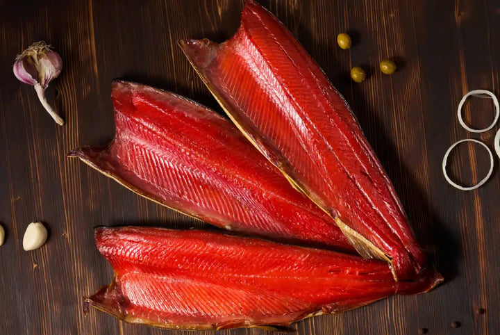 Rotlachs (Nerka) Streifen – Gesalzener & getrockneter Fischsnack | myRibka