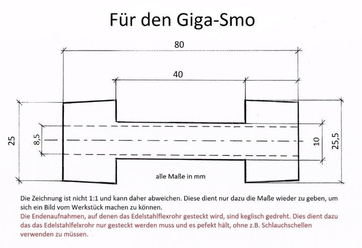 Grilladapter für Edelstahlflexrohre Giga-Smo 4 Liter