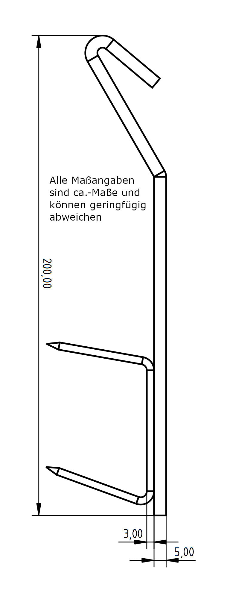 Räucherhaken "Fisch" 2-Spitzen (Edelstahl)