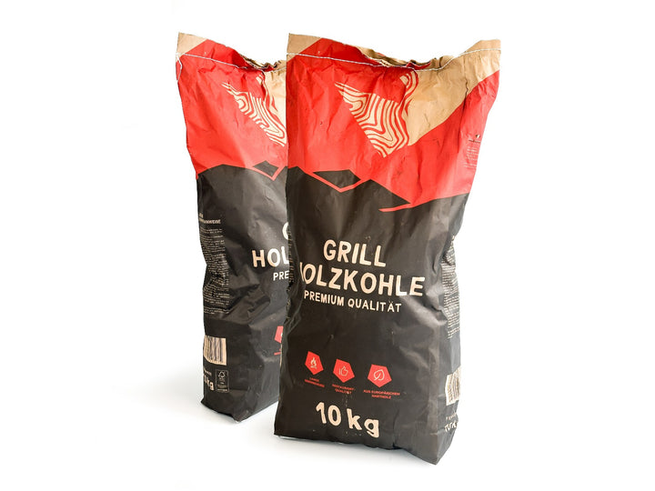 SET Grill Holzkohle Restaurant Qualität - 2 x 10 kg Säcke