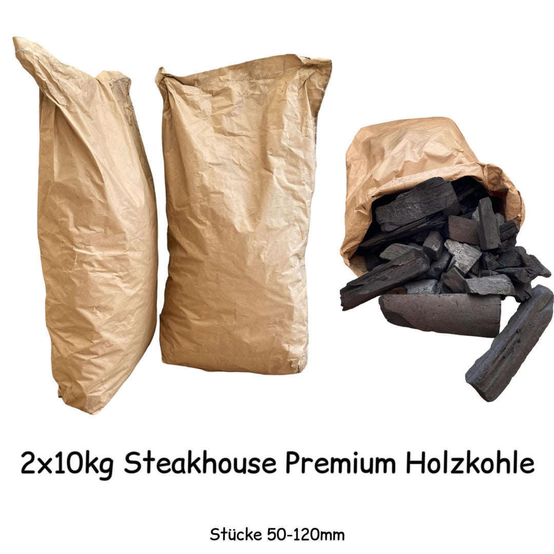 Doppelpack: 20kg Steakhouse Grillholzkohle – Restaurantqualität