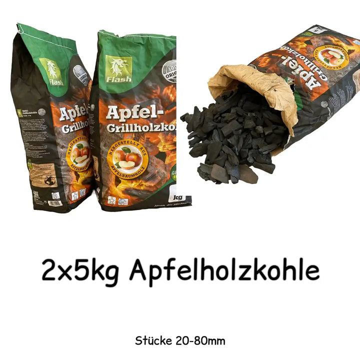 Doppelpack: 10kg Apfelholzkohle – Fruchtiges Aroma