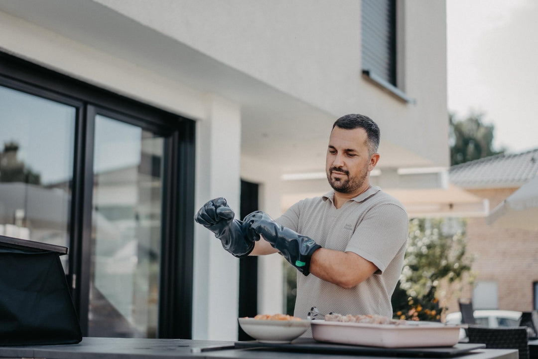 HEATPRO Hitzeschutzhandschuhe – olive – Grip & Schutz für Schaschlik & Grill