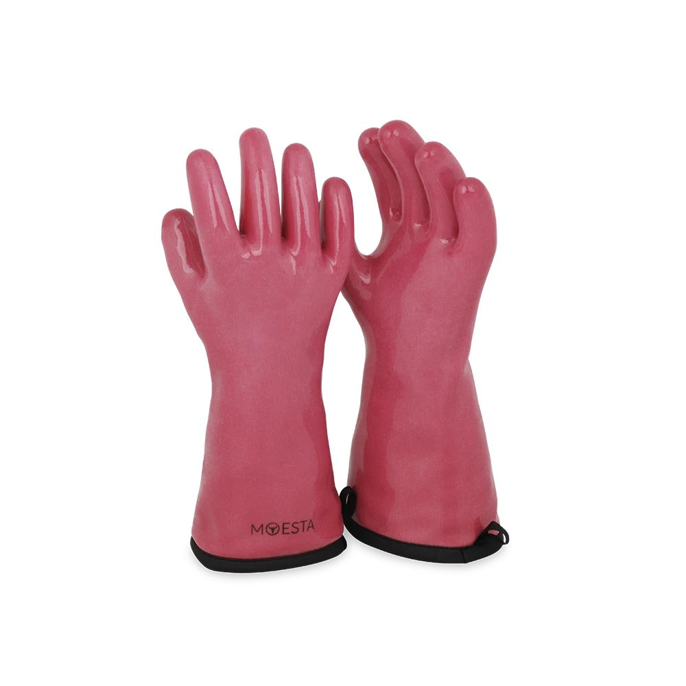 HEATPRO Hitzeschutzhandschuhe – rot – Grip & Schutz für Schaschlik & Grill