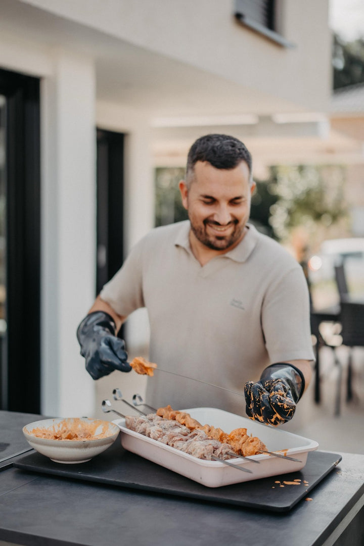HEATPRO Hitzeschutzhandschuhe – anthrazit – Grip & Schutz für Schaschlik & Grill
