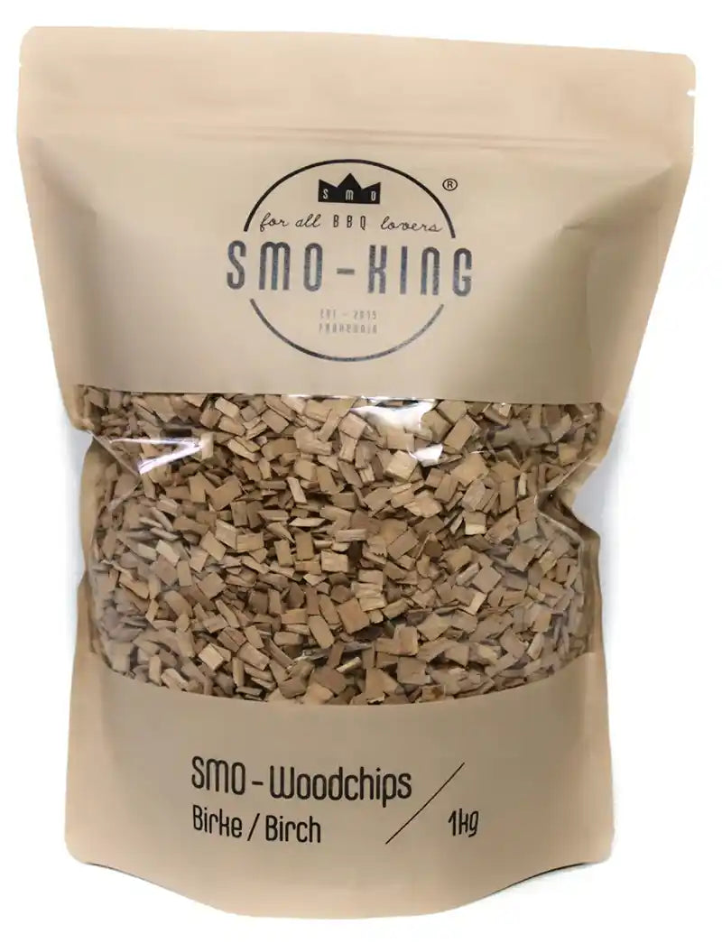 Woodchips, Räucherchips mit Birke zum kalt räuchern und smoken von Fleisch, Fisch und Gemüse