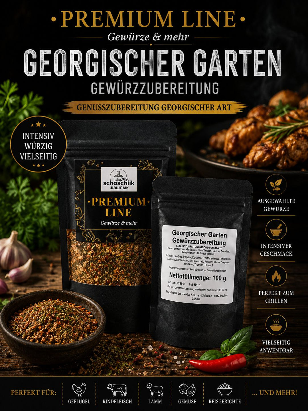 Georgischer Garten Gewürzzubereitung 100 g – Gewürzmischung nach georgischer Art